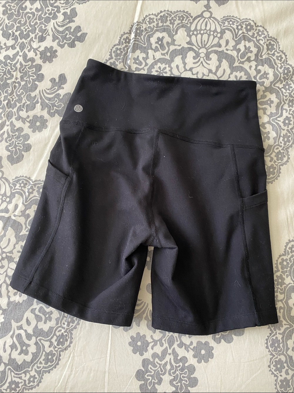 Zella Black High-Rise Bike Shorts with Wide Waistband